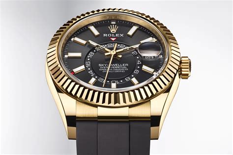 rolex sky dweller gold oysterflex|genuine rolex oysterflex band.